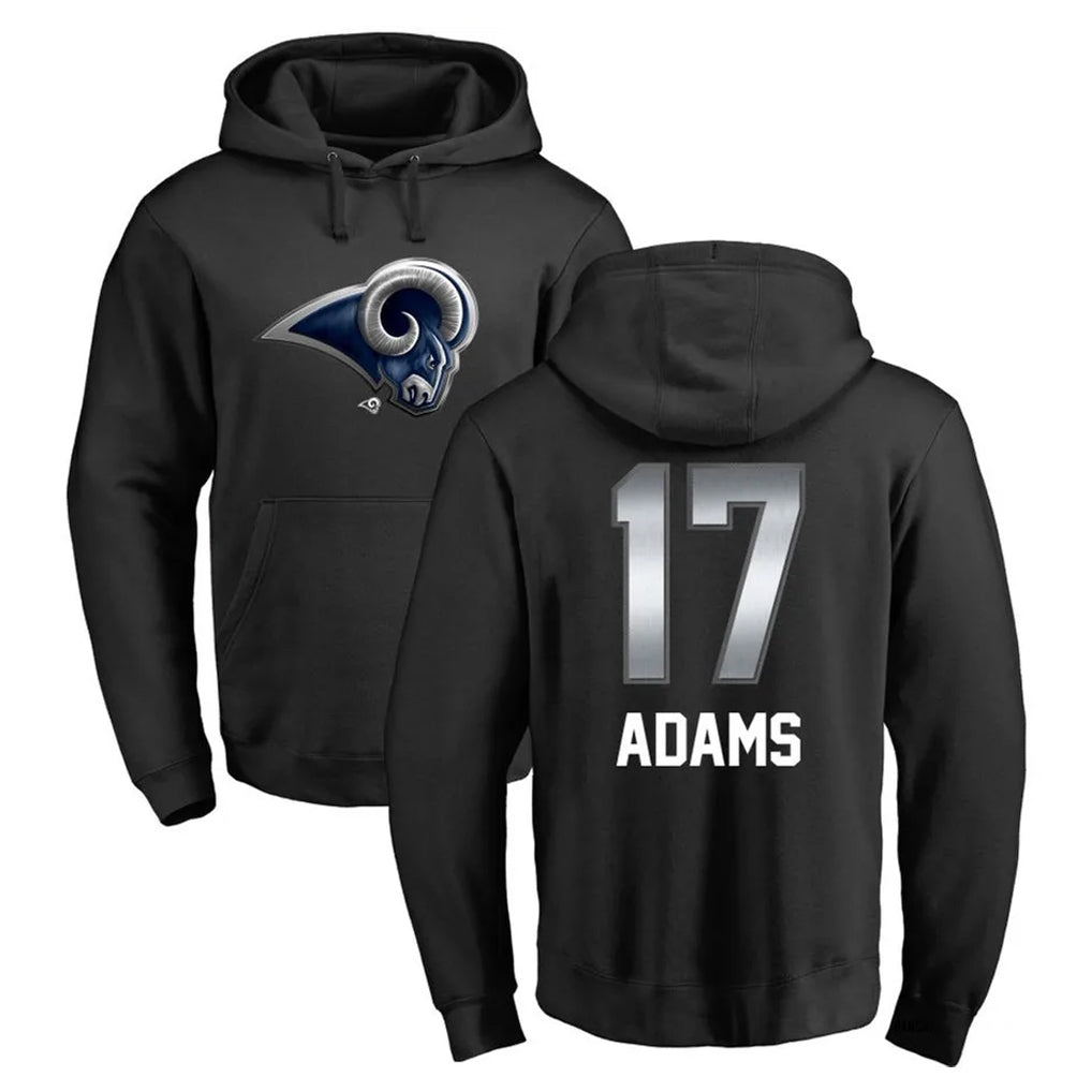 Kooe LA.Rams #17 Davante Adams Player Black Pullover Hoodie Limited Game Stitched Jerseys