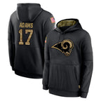 Kooe LA.Rams #17 Davante Adams Player Black Salute to Service Hoodies Limited Game Stitched Jerseys