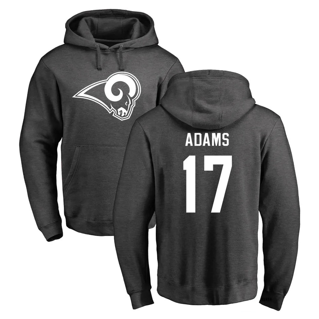 Kooe LA.Rams #17 Davante Adams Player Gray Pullover Hoodie Limited Game Stitched Jerseys
