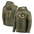 Kooe LA.Rams #17 Davante Adams Player Olive Salute to Service Pullover Hoodies Home Game Stitched Jerseys