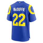 Kooe LA.Rams #22 Trent McDuffie Royal Team Game Player Stitched Jerseys