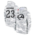 Kooe LA.Rams #23 Kyren Williams Player Arctic Camo Salute to Service Hoodies Limited Game Stitched Jerseys