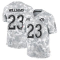 Kooe LA.Rams #23 Kyren Williams Player Arctic Camo Salute to Service Limited Stitched Jerseys