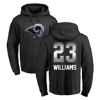 Kooe LA.Rams #23 Kyren Williams Player Black Pullover Hoodie Limited Game Stitched Jerseys