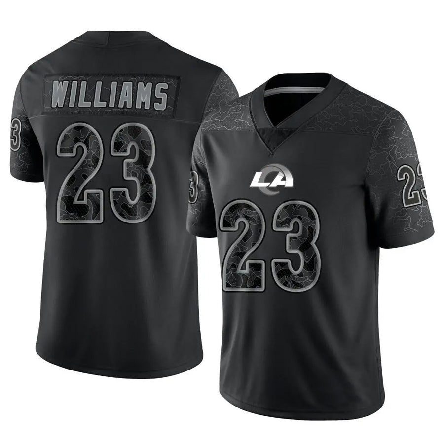 Kooe LA.Rams #23 Kyren Williams Player Black RFLCTV Limited Stitched Jerseys