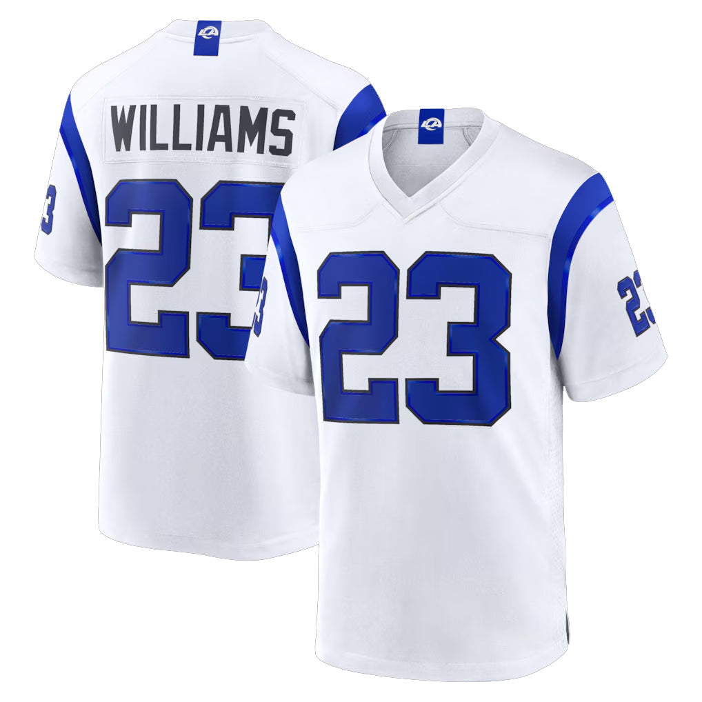 Kooe LA.Rams #23 Kyren Williams Player Fearsome White Home Game Stitched Jerseys