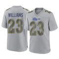 Kooe LA.Rams #23 Kyren Williams Player Gray Atmosphere Fashion Home Game Stitched Jerseys