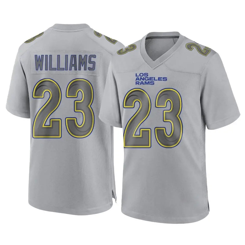 Kooe LA.Rams #23 Kyren Williams Player Gray Atmosphere Fashion Home Game Stitched Jerseys