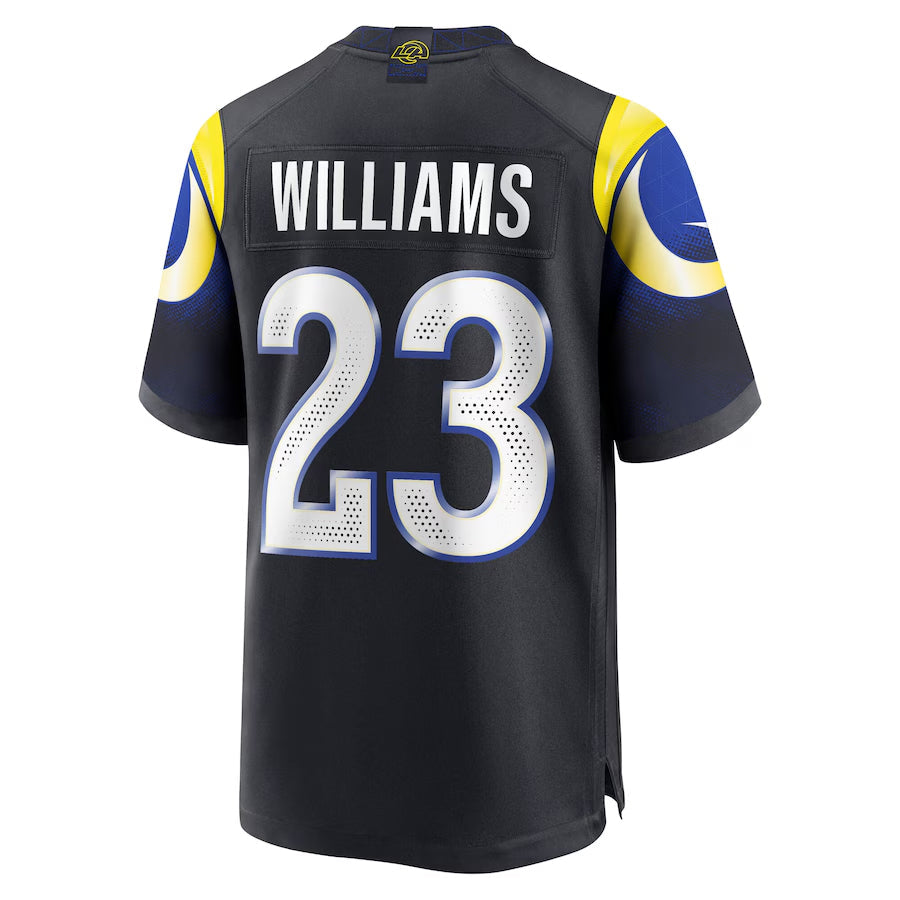 Kooe LA.Rams #23 Kyren Williams Player Midnight Blue Rivalries Collection Game Stitched Jerseys