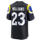Kooe LA.Rams #23 Kyren Williams Player Midnight Blue Rivalries Collection Game Stitched Jerseys