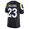 Kooe LA.Rams #23 Kyren Williams Player Midnight Blue Rivalries Collection Vapor Limited Stitched Jerseys