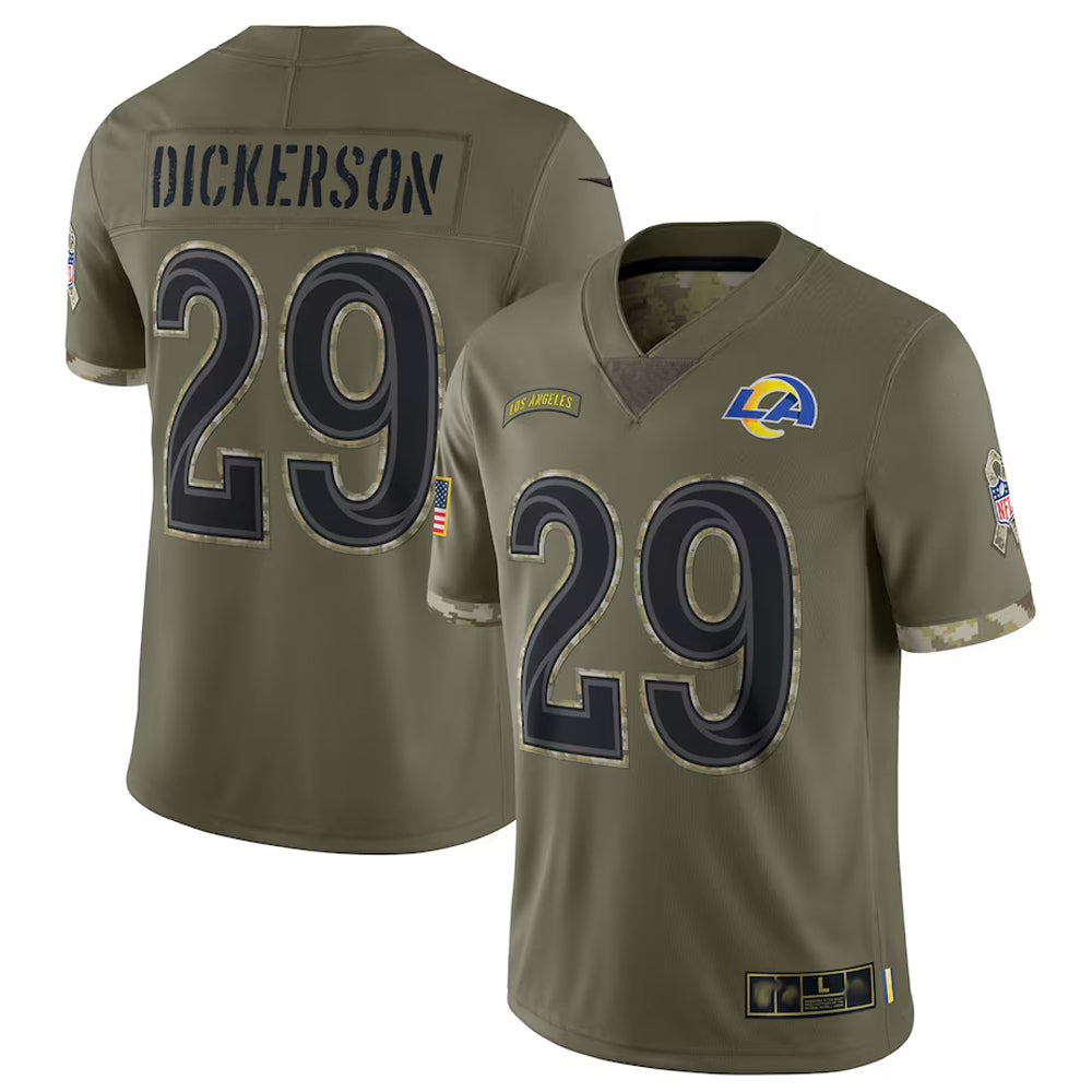 Kooe LA.Rams #29 Eric Dickerson Player Salute To Service Olive Football Jerseys