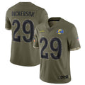 Kooe LA.Rams #29 Eric Dickerson Player Salute To Service Olive Football Jerseys