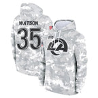 Kooe LA.Rams #35 Jaylen Watson Player Arctic Camo Salute to Service Hoodies Limited Game Stitched Jerseys