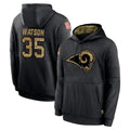 Kooe LA.Rams #35 Jaylen Watson Player Black Salute to Service Hoodies Limited Game Stitched Jerseys