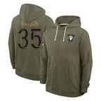 Kooe LA.Rams #35 Jaylen Watson Player Olive Salute to Service Pullover Hoodies Limited Stitched Jerseys
