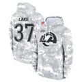 Kooe LA.Rams #37 Quentin Lake Player Arctic Camo Salute to Service Hoodies Limited Game Stitched Jerseys