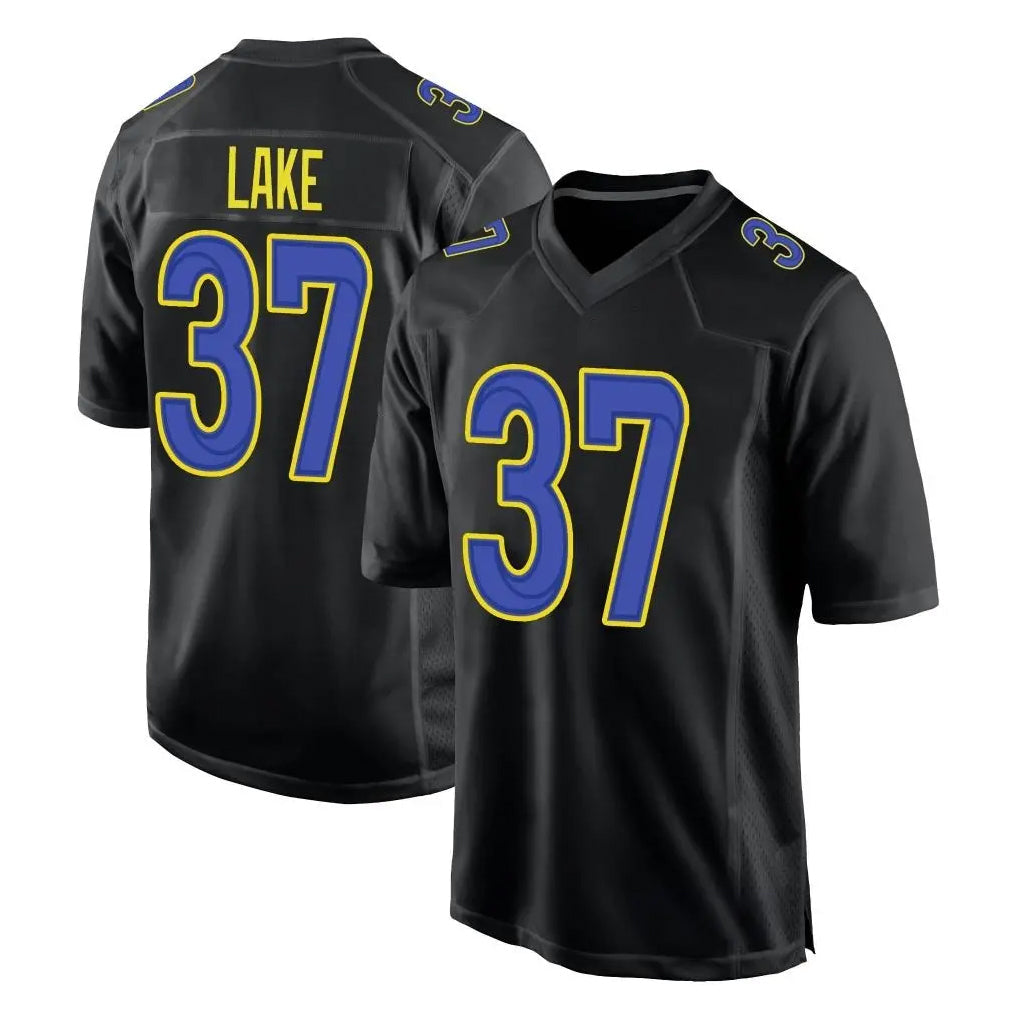 Kooe LA.Rams #37 Quentin Lake Player Black Fashion Limited Home Game Stitched Jerseys