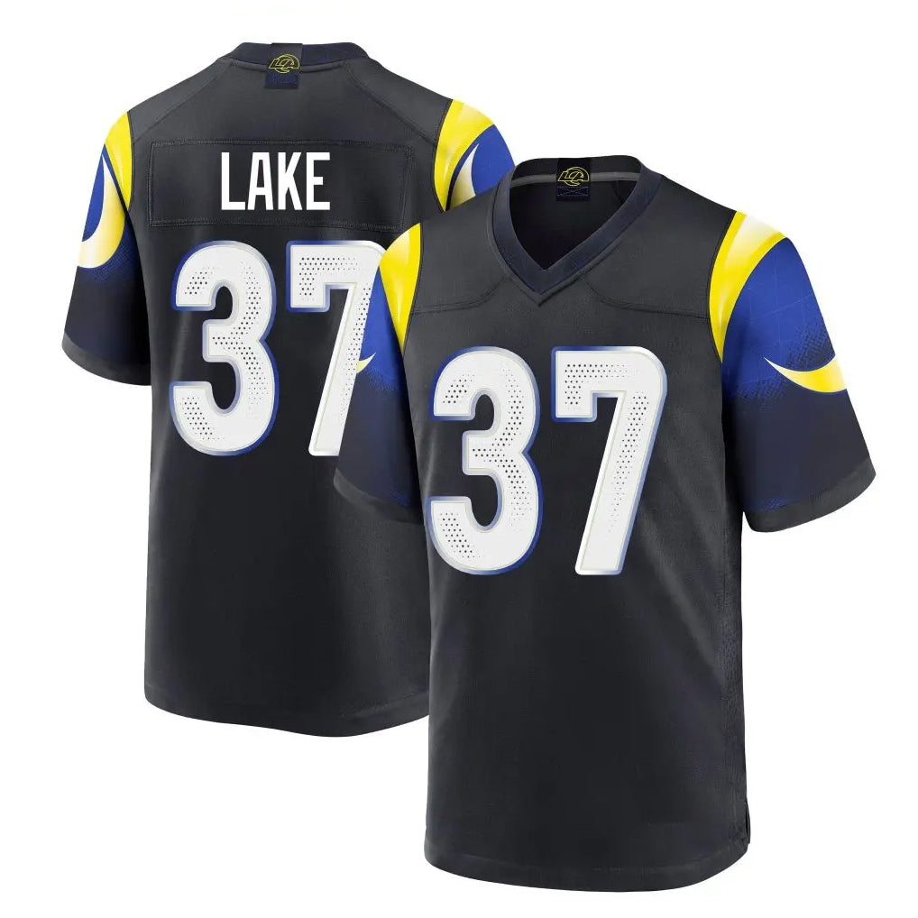 Kooe LA.Rams #37 Quentin Lake Player Black Midnight Rivalries Collection Home Game Stitched Jerseys