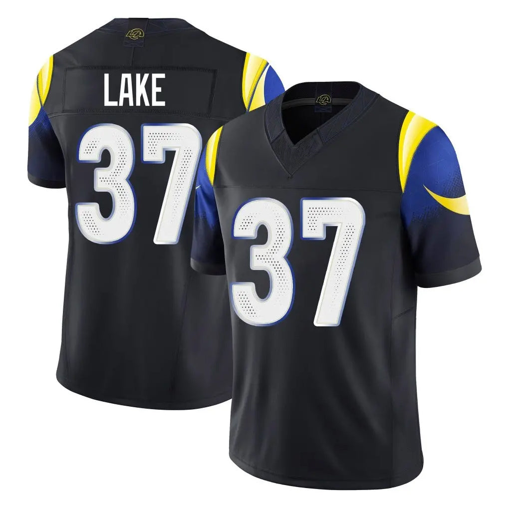 Kooe LA.Rams #37 Quentin Lake Player Black Midnight Rivalries Collection Limited Home Game Stitched Jerseys
