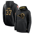 Kooe LA.Rams #37 Quentin Lake Player Black Salute to Service Hoodies Limited Game Stitched Jerseys