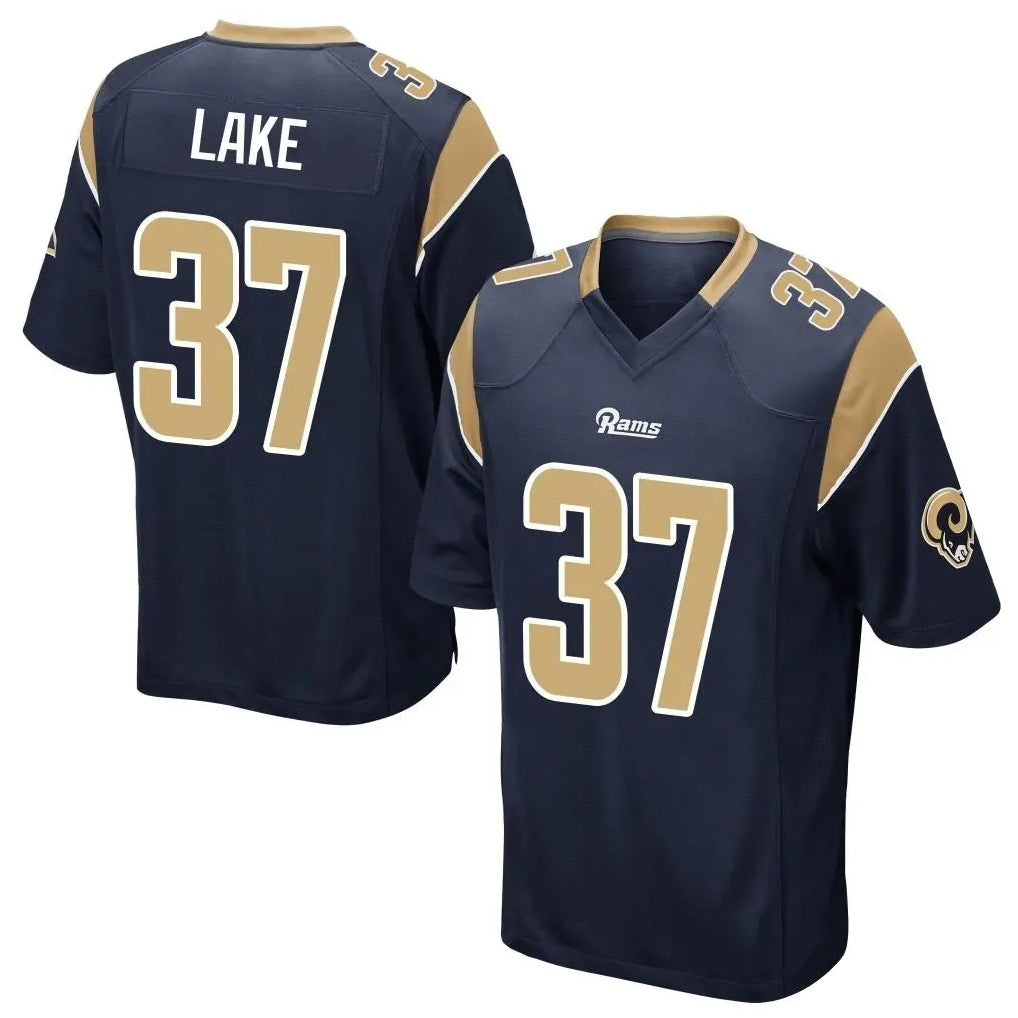 Kooe LA.Rams #37 Quentin Lake Player Navy Home Game Stitched Jerseys