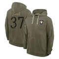 Kooe LA.Rams #37 Quentin Lake Player Olive Salute to Service Pullover Hoodies Limited Stitched Jerseys