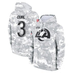 Kooe LA.Rams #3 Kam Curl Player Arctic Camo Salute to Service Hoodies Limited Game Stitched Jerseys