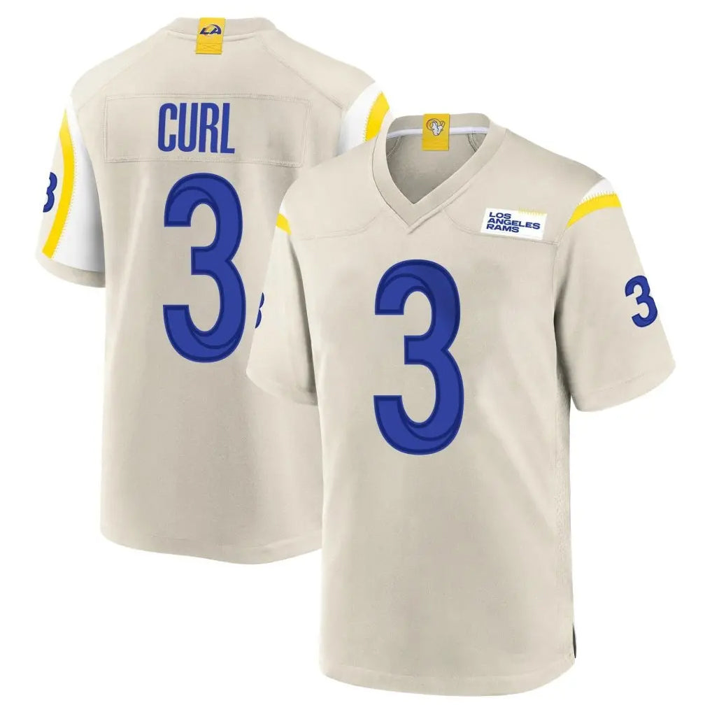 Kooe LA.Rams #3 Kam Curl Player Bone Home Game Stitched Jerseys