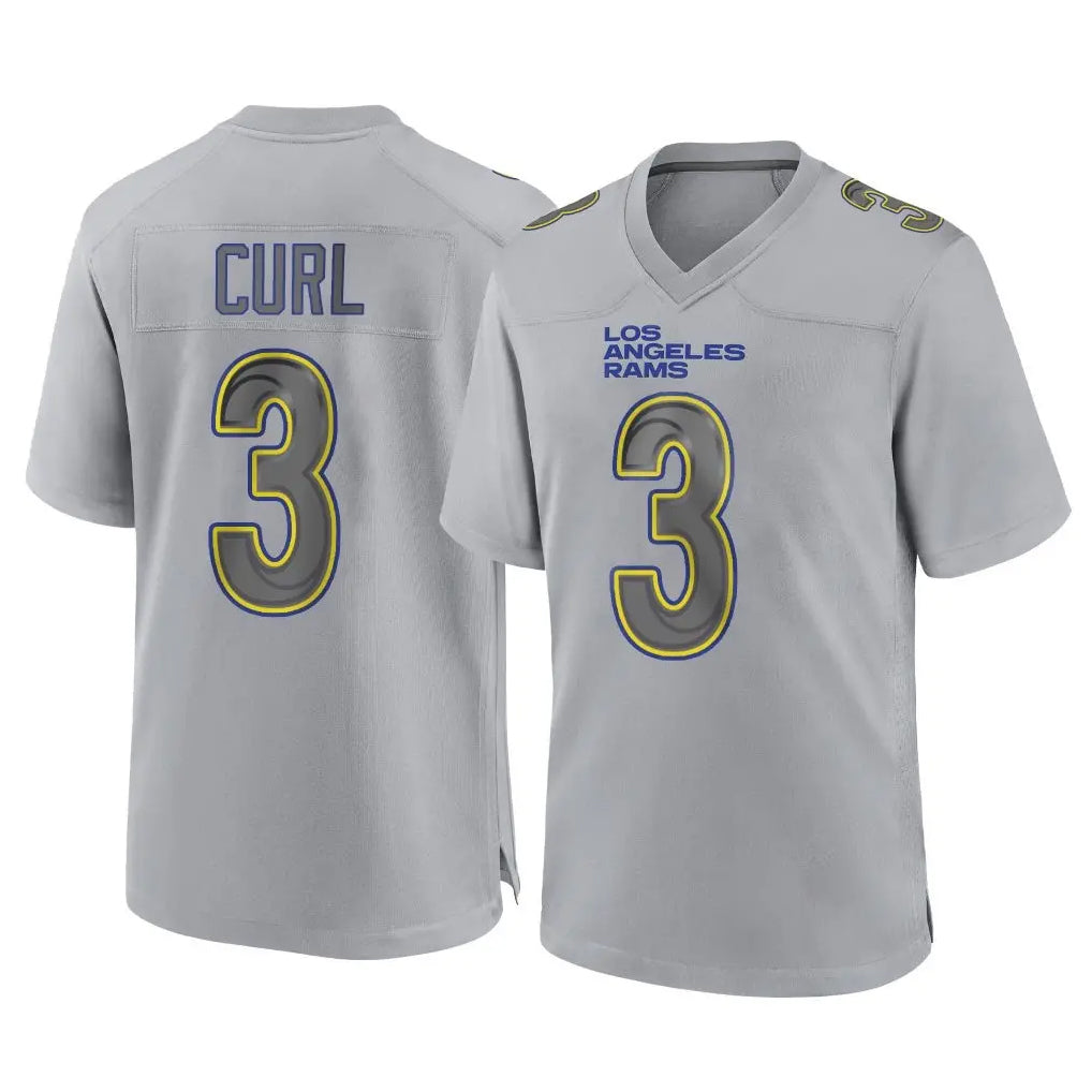 Kooe LA.Rams #3 Kam Curl Player Gray Atmosphere Fashion Home Game Stitched Jerseys