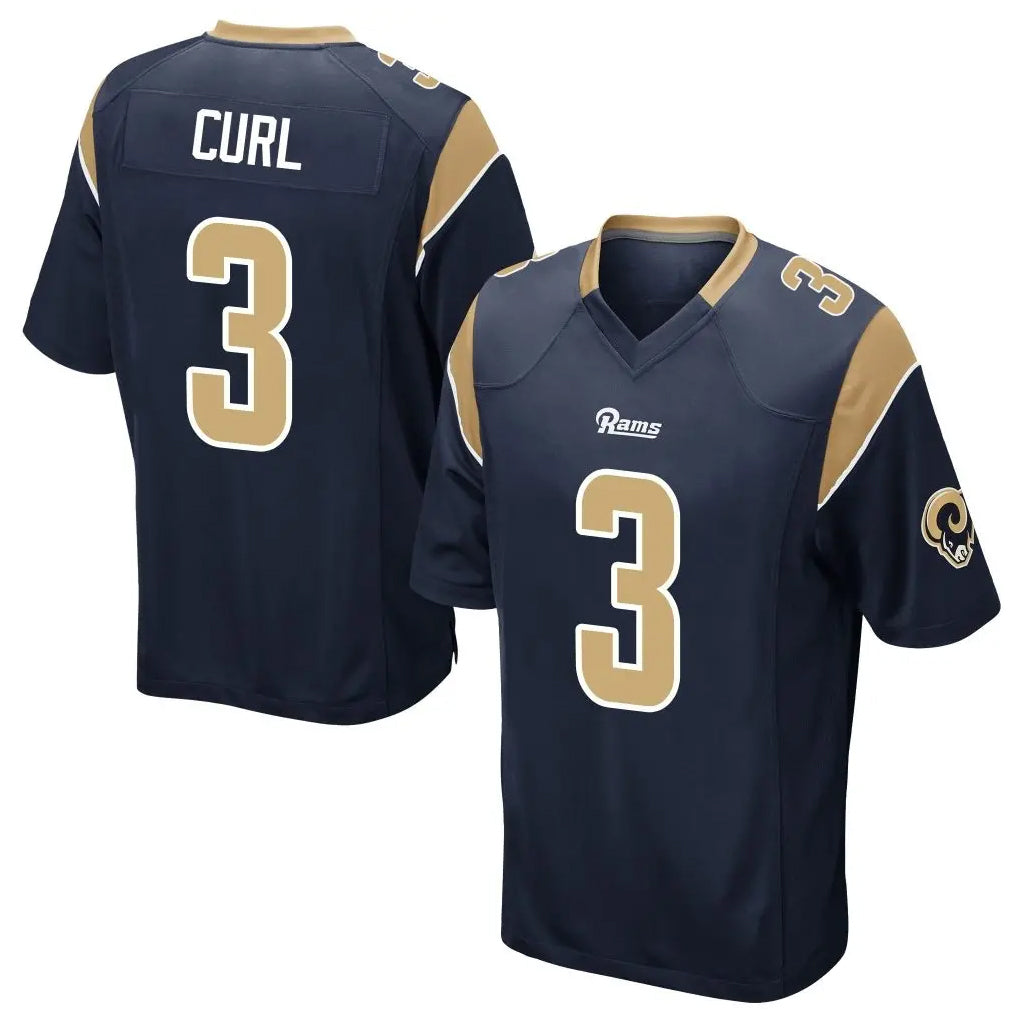 Kooe LA.Rams #3 Kam Curl Player Navy Home Game Stitched Jerseys