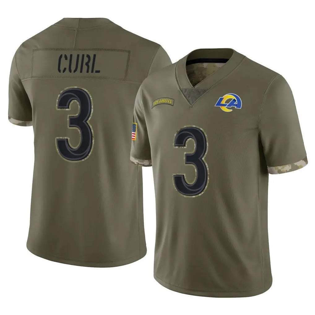 Kooe LA.Rams #3 Kam Curl Player Olive Salute To Service Limited Stitched Jerseys