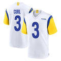 Kooe LA.Rams #3 Kam Curl Player White Home Game Stitched Jerseys