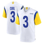 Kooe LA.Rams #3 Kam Curl Player White Home Game Stitched Jerseys