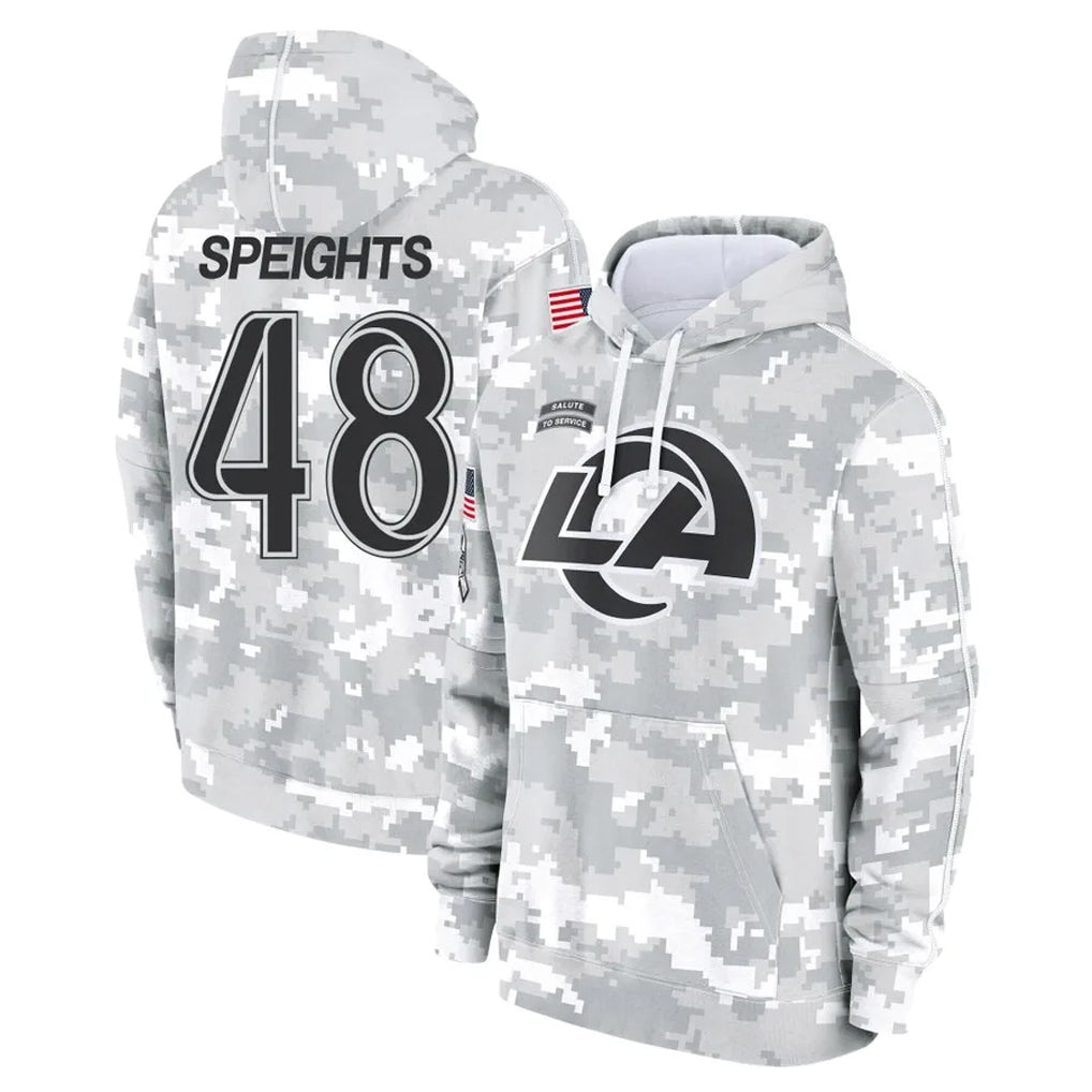 Kooe LA.Rams #48 Omar Speights Player Arctic Camo Salute to Service Hoodies Limited Game Stitched Jerseys