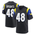 Kooe LA.Rams #48 Omar Speights Player Black Midnight Rivalries Collection Home Game Stitched Jerseys