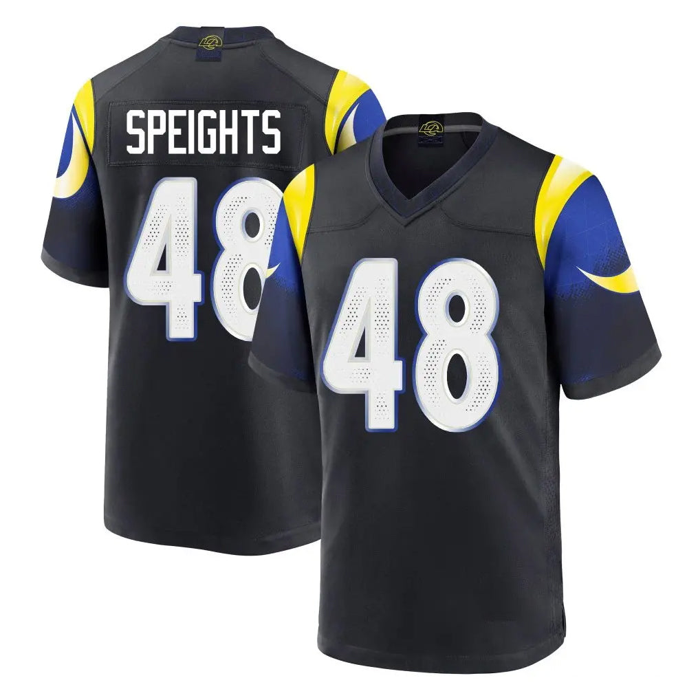 Kooe LA.Rams #48 Omar Speights Player Black Midnight Rivalries Collection Home Game Stitched Jerseys