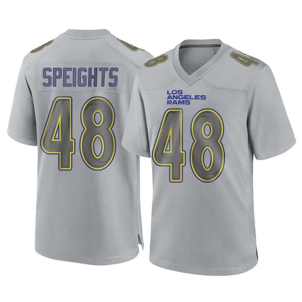 Kooe LA.Rams #48 Omar Speights Player Gray Atmosphere Fashion Home Game Stitched Jerseys