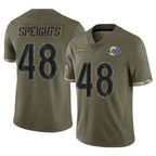 Kooe LA.Rams #48 Omar Speights Player Olive Salute To Service Limited Stitched Jerseys