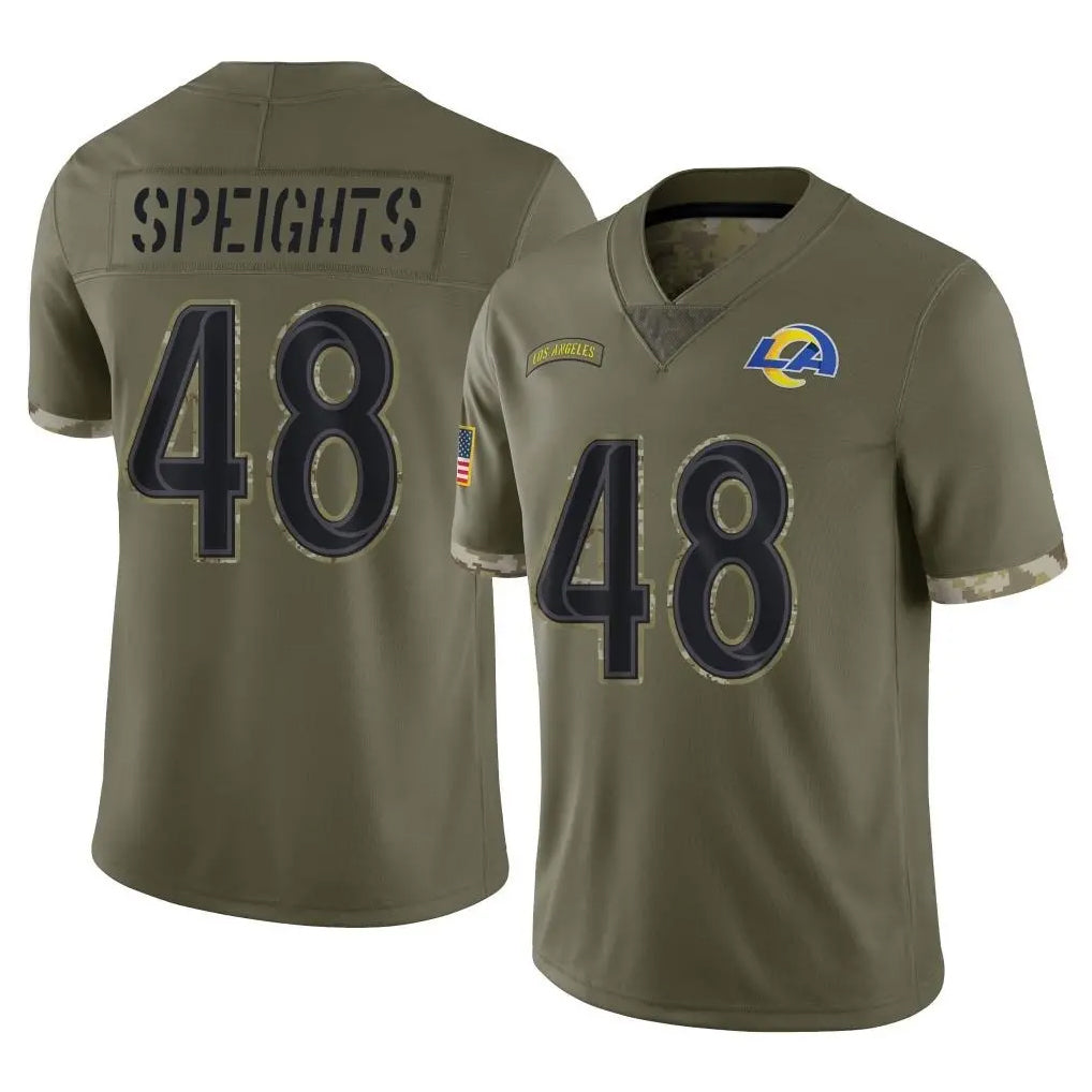 Kooe LA.Rams #48 Omar Speights Player Olive Salute To Service Limited Stitched Jerseys