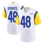 Kooe LA.Rams #48 Omar Speights Player White Home Game Stitched Jerseys