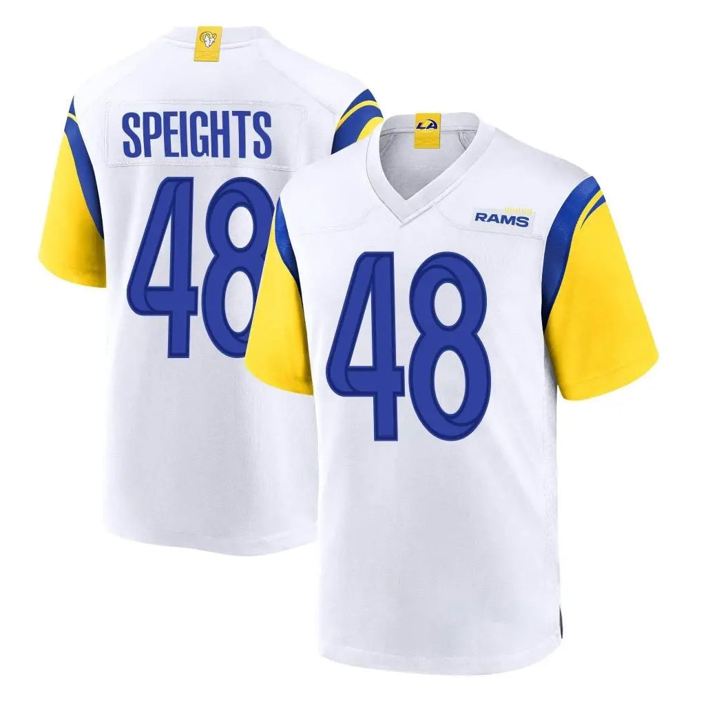 Kooe LA.Rams #48 Omar Speights Player White Home Game Stitched Jerseys