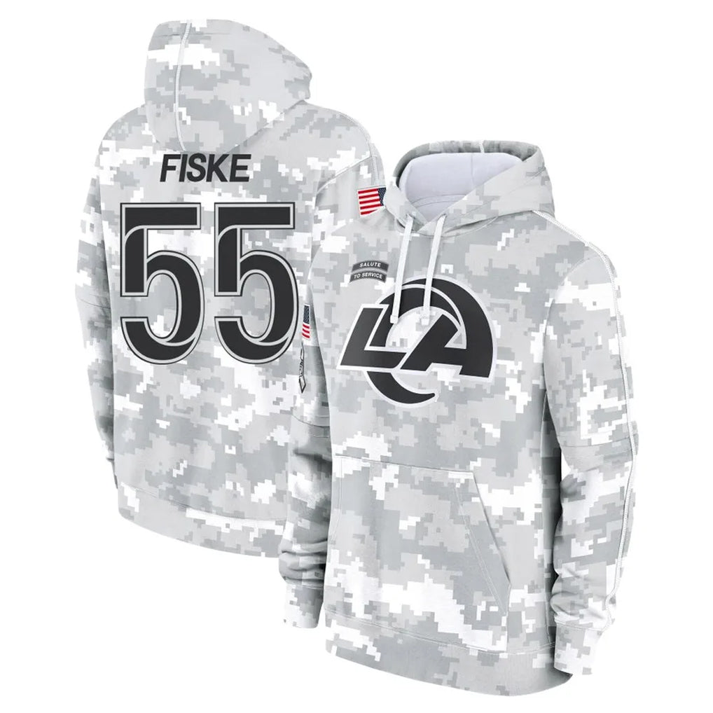 Kooe LA.Rams #55 Braden Fiske Player Arctic Camo Salute to Service Hoodies Limited Game Stitched Jerseys
