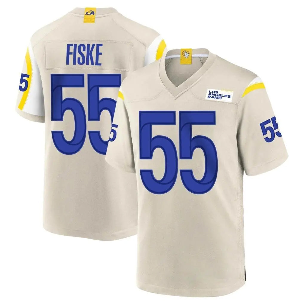 Kooe LA.Rams #55 Braden Fiske Player Bone Home Game Stitched Jerseys