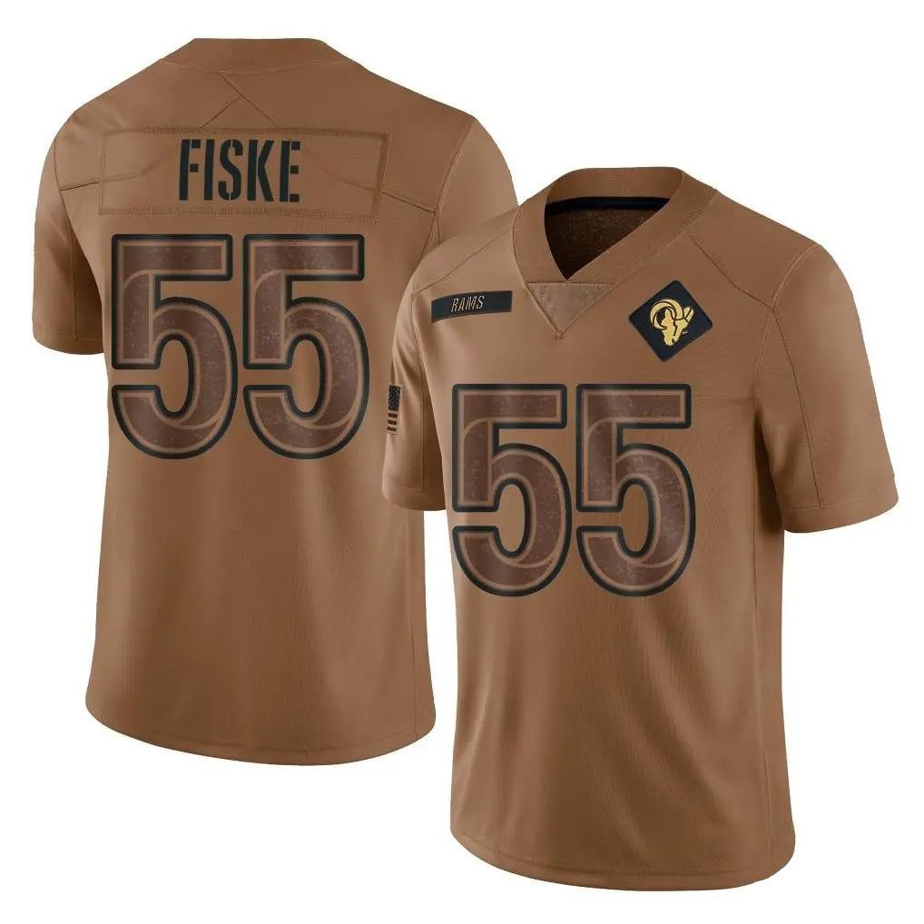 Kooe LA.Rams #55 Braden Fiske Player Brown Salute To Service Limited Stitched Jerseys