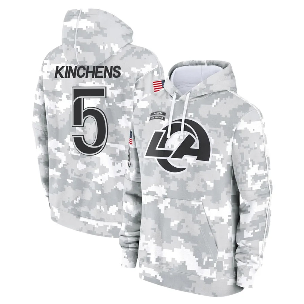 Kooe LA.Rams #5 Kamren Kinchens Player Arctic Camo Salute to Service Hoodies Limited Game Stitched Jerseys