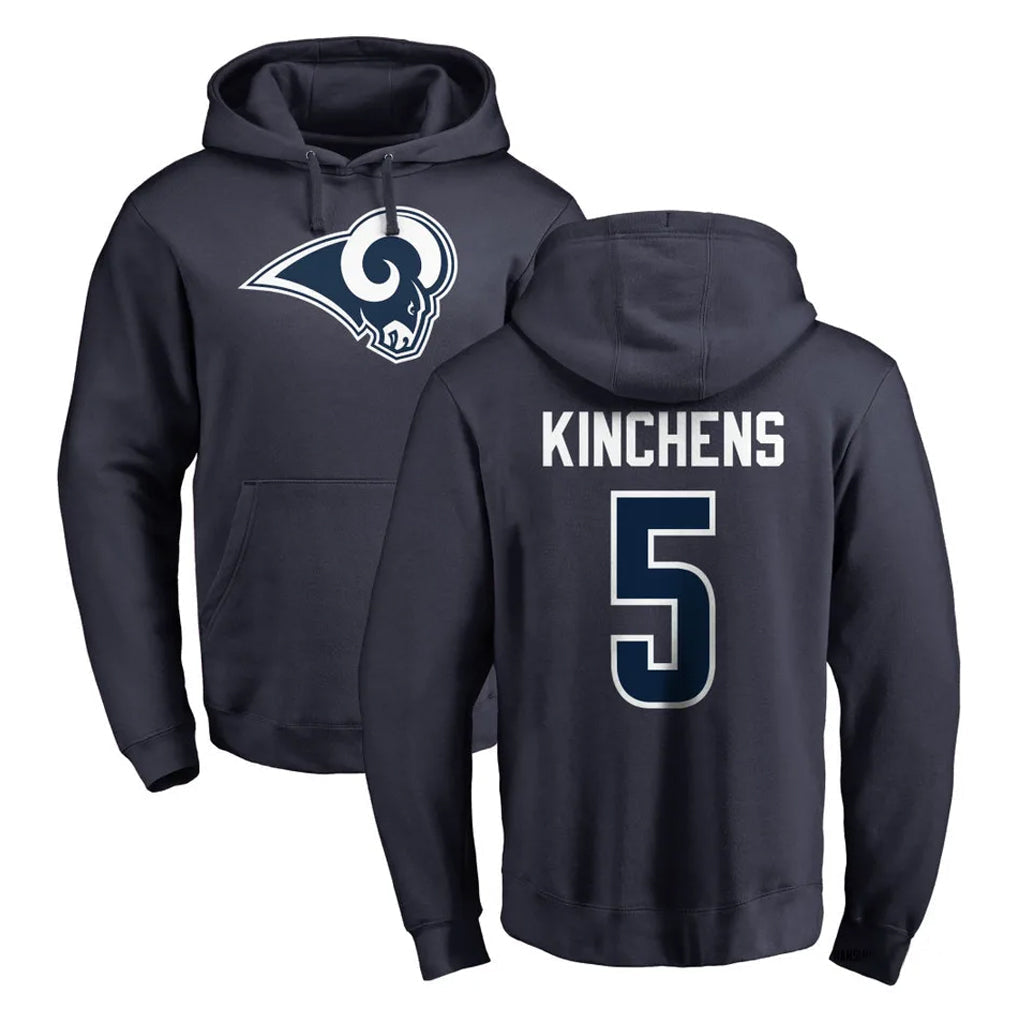 Kooe LA.Rams #5 Kamren Kinchens Player Navy Pullover Hoodie Limited Game Stitched Jerseys