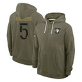 Kooe LA.Rams #5 Kamren Kinchens Player Olive Salute to Service Pullover Hoodies Limited Stitched Jerseys