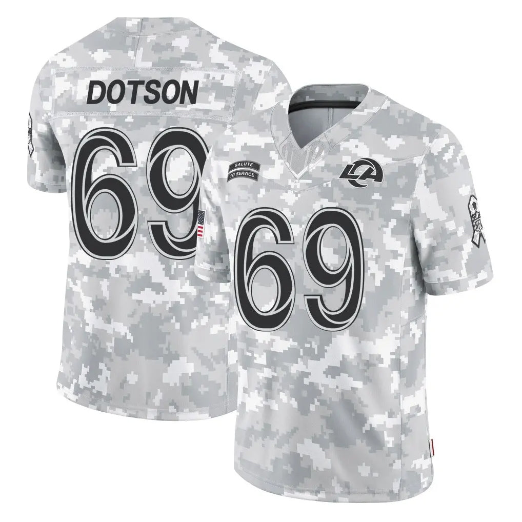 Kooe LA.Rams #69 Kevin Dotson Player Arctic Camo Salute To Service Limited Game Stitched Jerseys