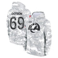 Kooe LA.Rams #69 Kevin Dotson Player Arctic Camo Salute to Service Hoodies Limited Game Stitched Jerseys